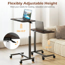 Overbed Table with Lockable Wheels and Adjustable Height by DirectDeals