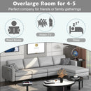 Modular L-shaped Sectional Sofa with Reversible Ottoman and 2 USB Ports by LJGDeals