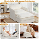 Oversized Accent Chair with Ottoman with Soft Corduroy Cushions-Beige by LJGDeals