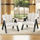 Oversized Accent Chair with Metal Frame and Armrests by LJGDeals