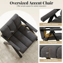 Oversized Accent Chair with Metal Frame and Armrests by LJGDeals