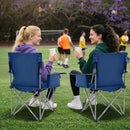 Oversized Camping Chairs Outdoor Folding Chair with Cooler Pouch and Cup Holder by LJGDeals