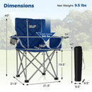 Oversized Camping Chairs Outdoor Folding Chair with Cooler Pouch and Cup Holder by LJGDeals