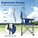 Oversized Camping Chairs Outdoor Folding Chair with Cooler Pouch and Cup Holder by LJGDeals
