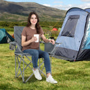 Oversized Camping Chairs Outdoor Folding Chair with Cooler Pouch and Cup Holder by LJGDeals