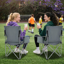 Oversized Camping Chairs Outdoor Folding Chair with Cooler Pouch and Cup Holder by LJGDeals