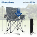 Oversized Camping Chairs Outdoor Folding Chair with Cooler Pouch and Cup Holder by LJGDeals