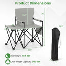 Oversized Camping Chair with Side Table and 2 Storage Pockets by LJGDeals