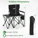 Oversized Camping Chair with Side Table and 2 Storage Pockets by LJGDeals