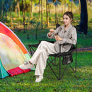 Oversized Camping Chair with Side Table and 2 Storage Pockets by LJGDeals