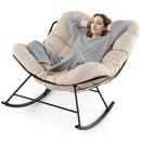 Oversized Egg Papasan Chair with Padded Cushion for Porch by LJGDeals