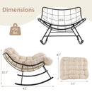 Oversized Egg Papasan Chair with Padded Cushion for Porch by LJGDeals