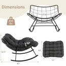 Oversized Egg Papasan Chair with Padded Cushion for Porch by LJGDeals