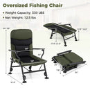 Oversized Foldable Fishing Chair for Adults with Armrest-Green by DirectDeals