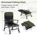 Oversized Foldable Fishing Chair for Adults with Armrest-Green by LJGDeals
