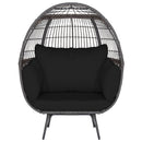Oversized Patio Rattan Egg Lounge Chair with 4 Cushions-Brown by DirectDeals