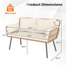 Oversized Rattan Egg Lounge Chair & 2-Seat Rattan Sofa with Cushions by LJGDeals