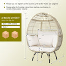 Oversized Rattan Egg Lounge Chair & 2-Seat Rattan Sofa with Cushions