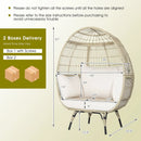 Oversized Rattan Egg Lounge Chair & 2-Seat Rattan Sofa with Cushions by LJGDeals