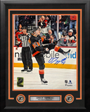Owen Tippett Goal Celebration Philadelphia Flyers Autographed 16" x 20" Framed Hockey Photo by Dynasty Sports & Framing