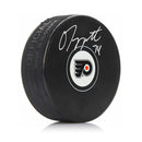 Owen Tippett Autographed Philadelphia Flyers Hockey Logo Puck by Dynasty Sports & Framing