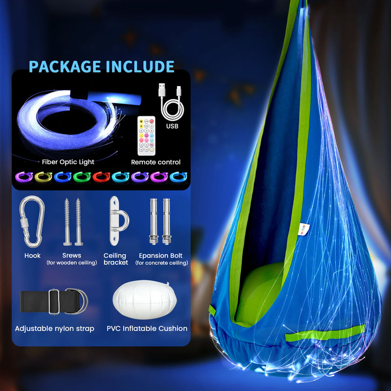 Outree Sensory Swing with Fiber Optic Light