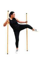 Bamboo Mobility & Training Stick with Rubber Feet - Exercise Balance Pole for Yoga, Pilates, Physical Therapy & Stretching by MobilevisionUS