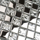 Silver 12x12 Glossy Square Glass Mosaic Tile (5 pack, 4.83 sq ft/case) by Apollo Tile