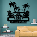 Palm Tree Campfire Monogram