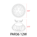 PAR36 12W DC24V Low Voltage 60° Outdoor Landscape LED Bulbs Waterproof Flood Light Fixture