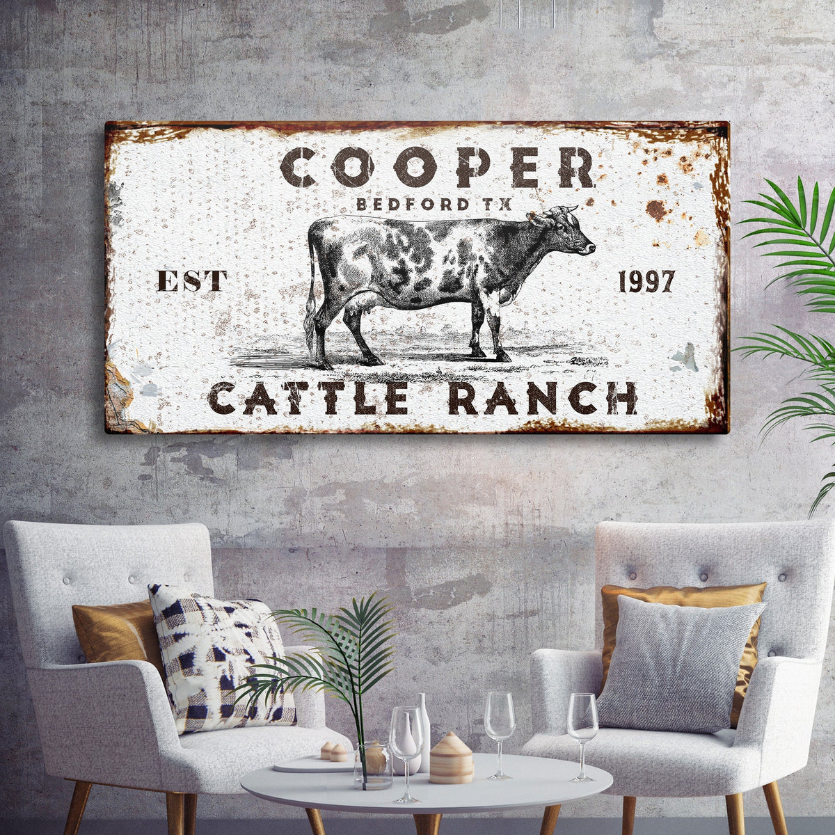 Personalized Cattle Ranch Rustic Sign II, photo 8 of 8