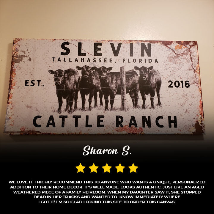 Personalized Cattle Ranch Rustic Sign II, photo 3 of 8