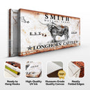 Longhorn Rustic Cattle Sign III