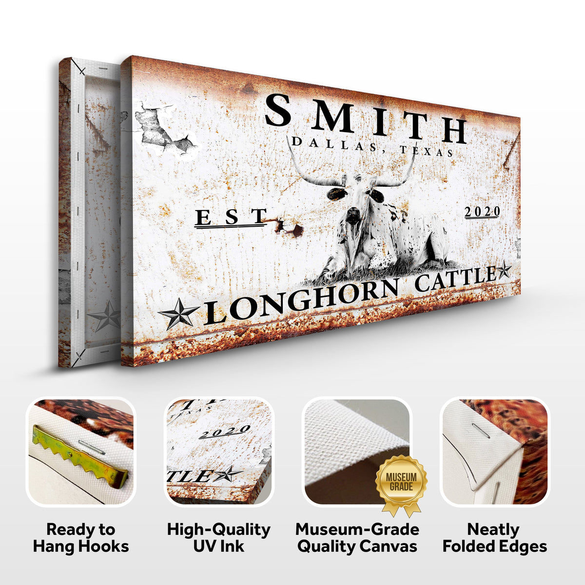 Longhorn Rustic Cattle Sign, photo 4 of 8
