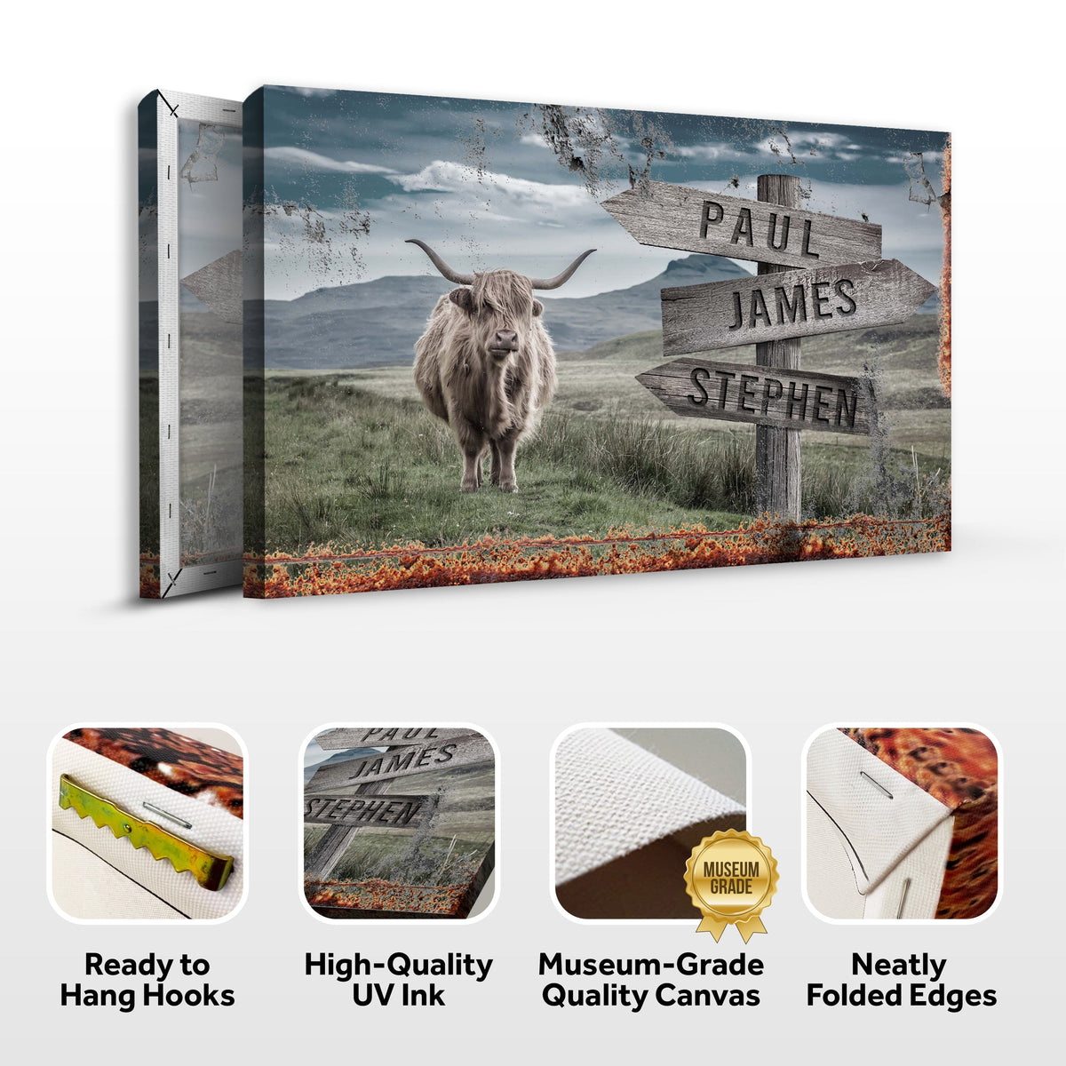 Highland Cow Rustic Sign, photo 3 of 7