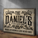 Established Last Name Sign V