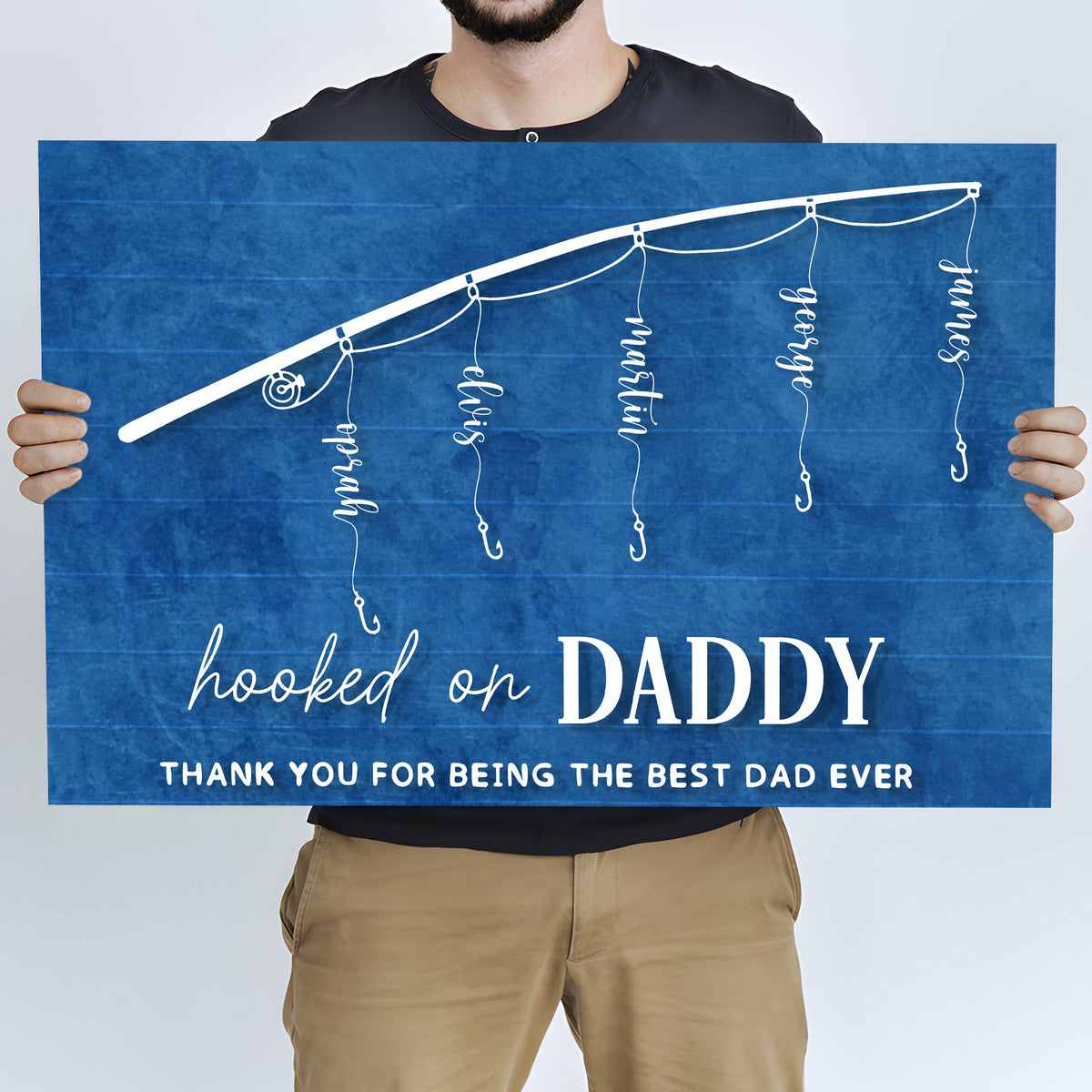 Hooked On Daddy Father's Day Gift Sign, photo 3 of 8