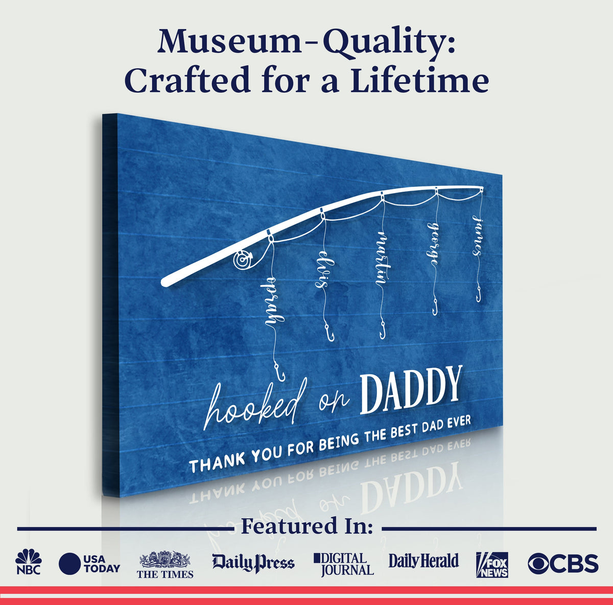Hooked On Daddy Father's Day Gift Sign, photo 4 of 8