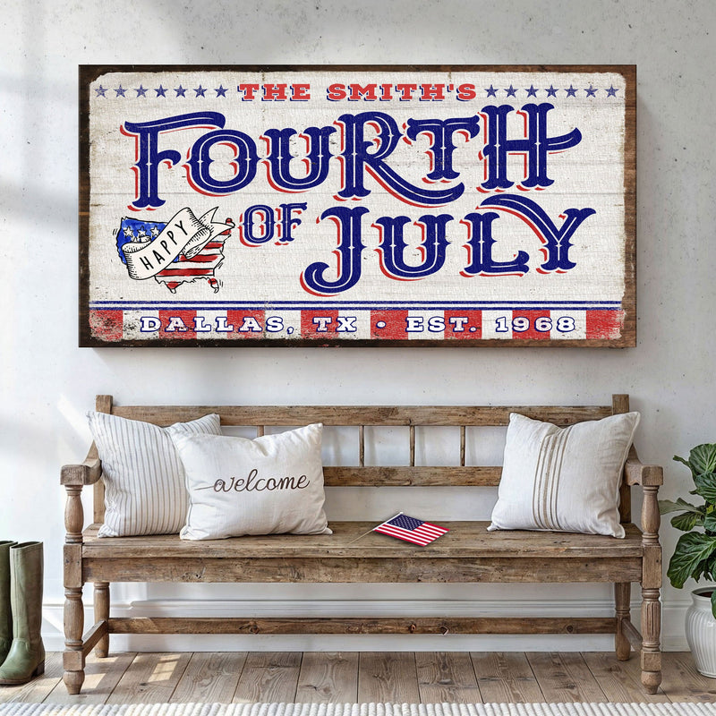 4th of July Personalized Welcome Sign