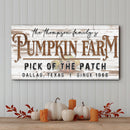 Pick Of The Patch Pumpkin Farm Sign II