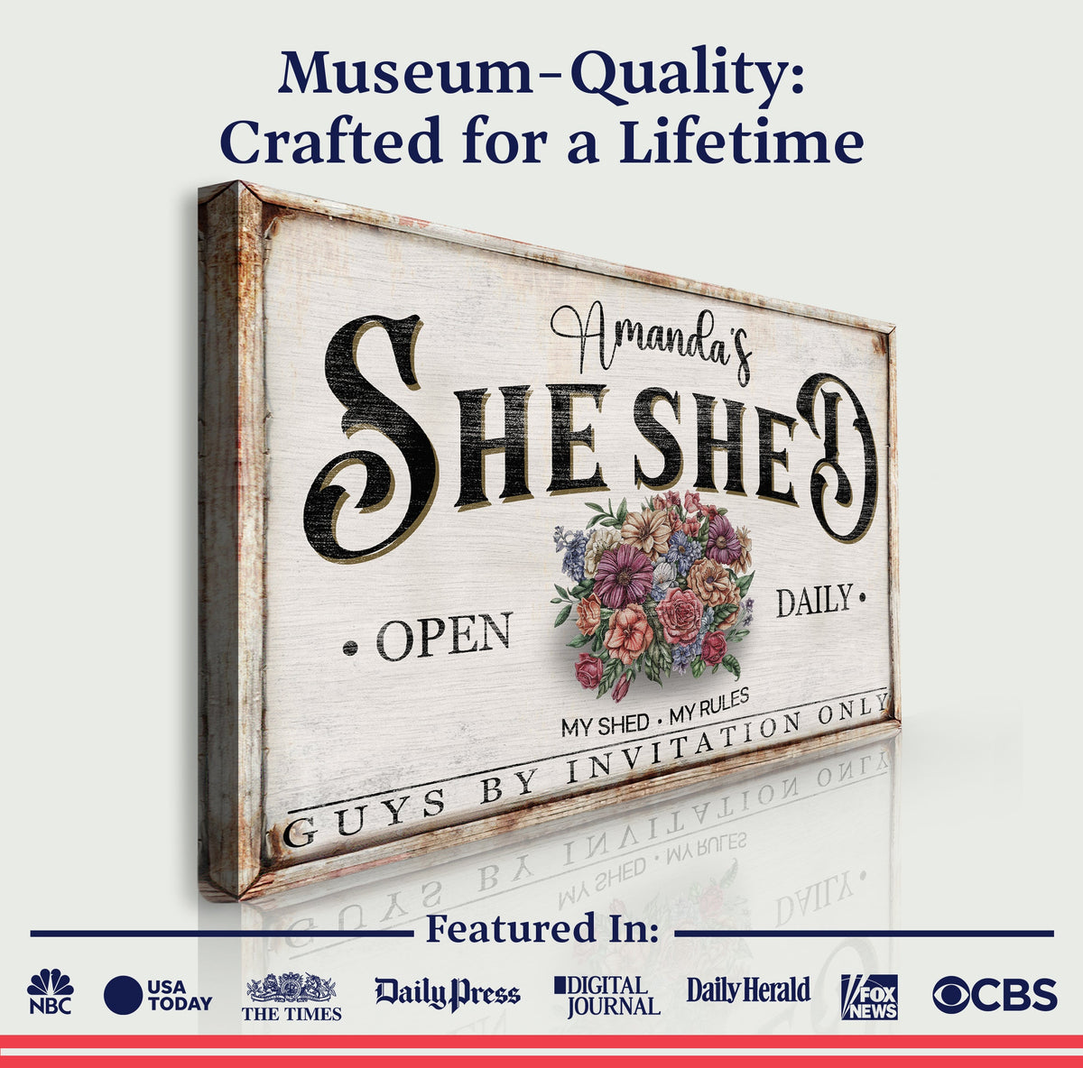 Personalized She Shed Sign XIII, photo 4 of 8
