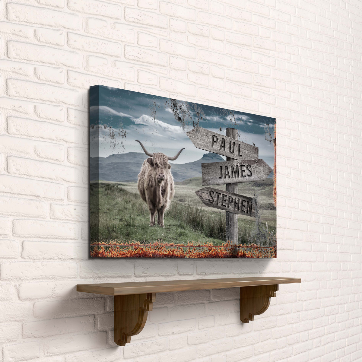 Highland Cow Rustic Sign, photo 2 of 7