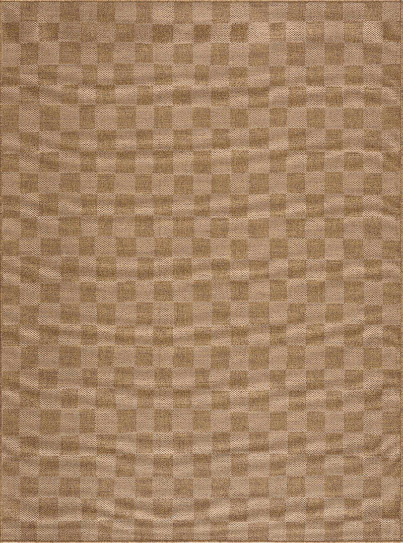 Kuval Checkered Brown Rug