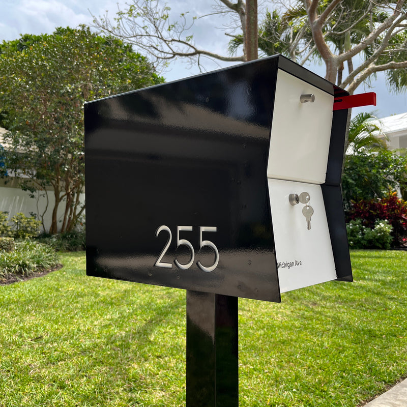 NEW! The Retrobox Locking Package Dropbox in JET BLACK - Modern Mailbox