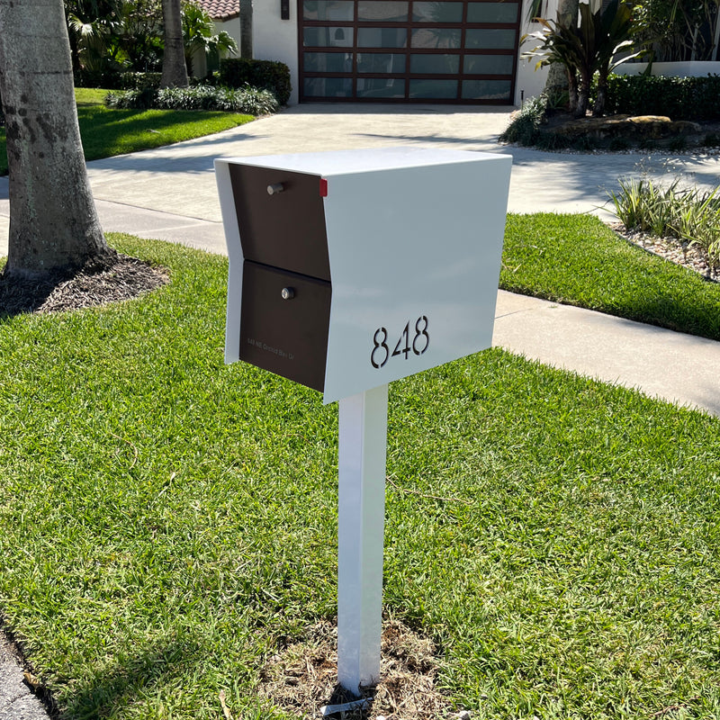 NEW! The Retrobox Locking Package Dropbox in ARCTIC WHITE - Modern Mailbox