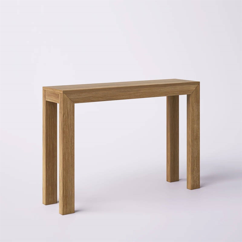 Solid Wood Modern Accent Console Table / Sofa Table in Medium Brown Pecan Finish, photo 2 of 5