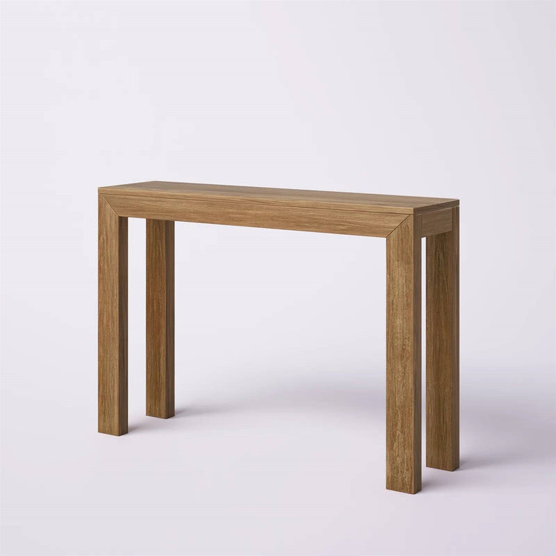 Solid Wood Modern Accent Console Table / Sofa Table in Medium Brown Pecan Finish, photo 4 of 5