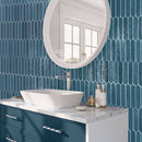 Teal Blue 2x10 Glossy Picket Ceramic Tile (23 pack, 2.37 sq ft/case) - Sample