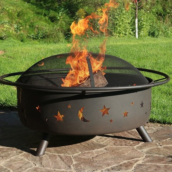 Steel Wood Burning Fire Pit with Spark Screen, photo 2 of 3