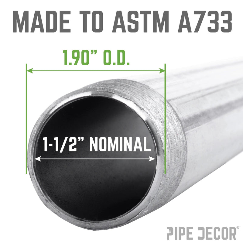 1 1/2 in. x 10 in. Galvanized Pipe
